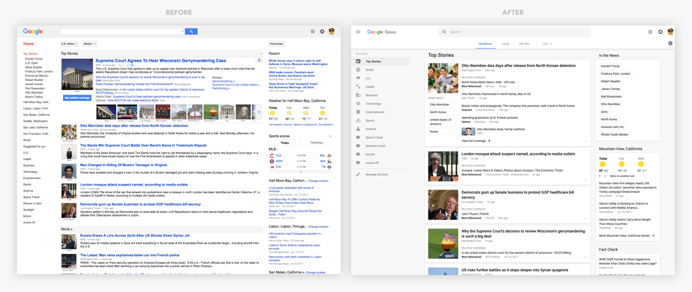 google news before and after