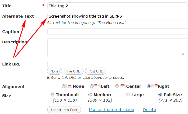 Example of image showing where to add alt tags