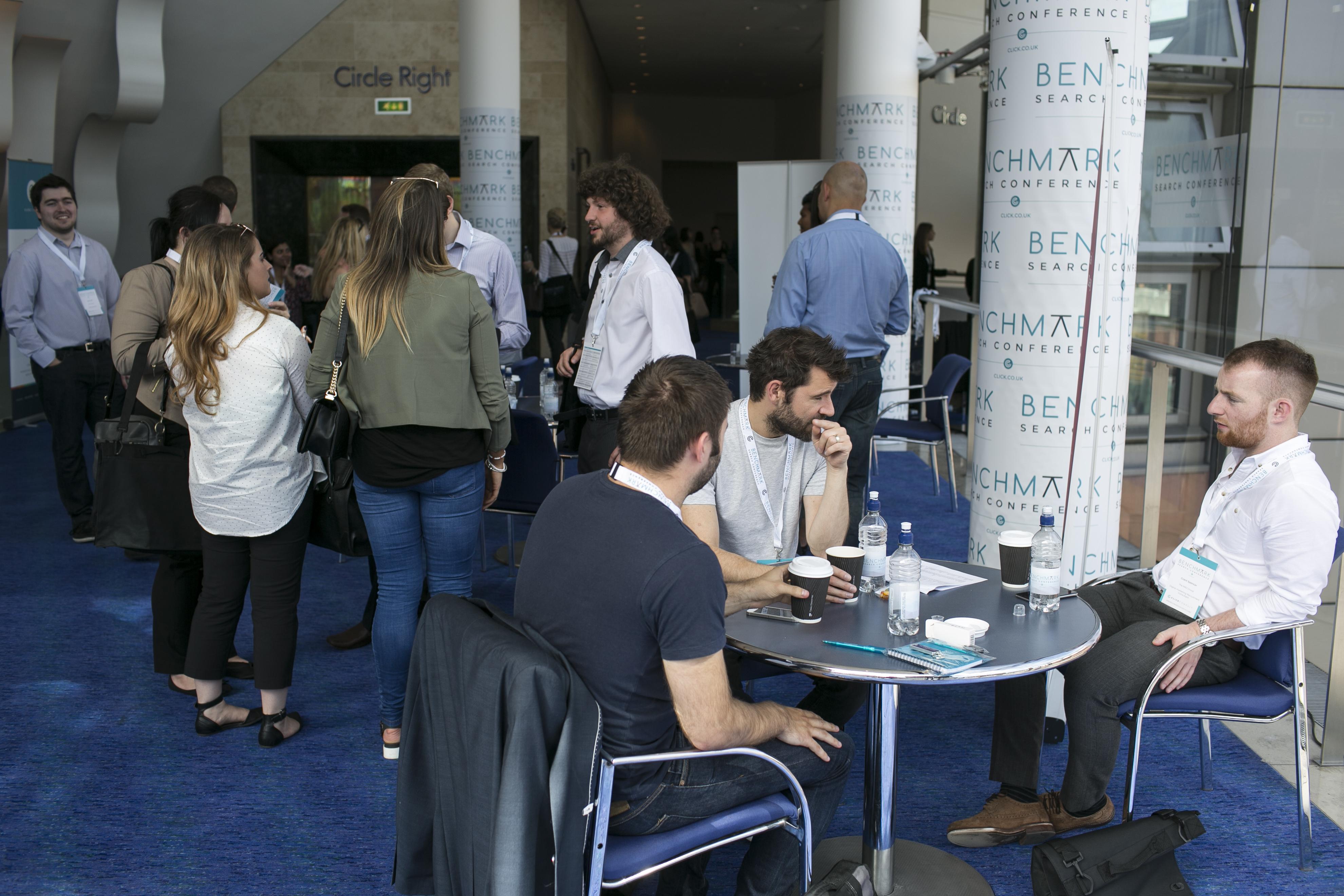 benchmark conference delegates in lobby