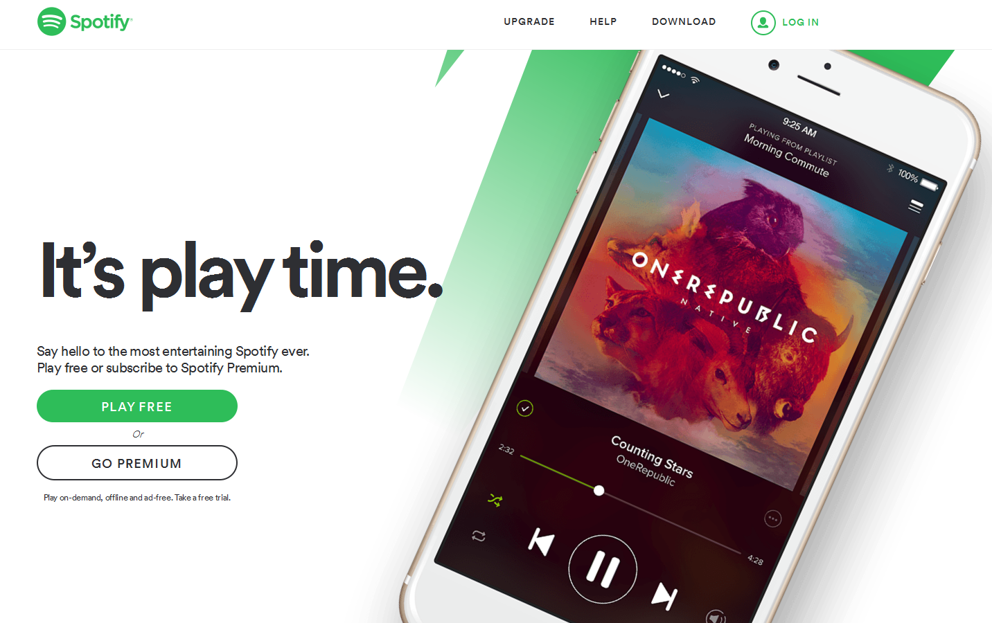 Spotify offers a free trial