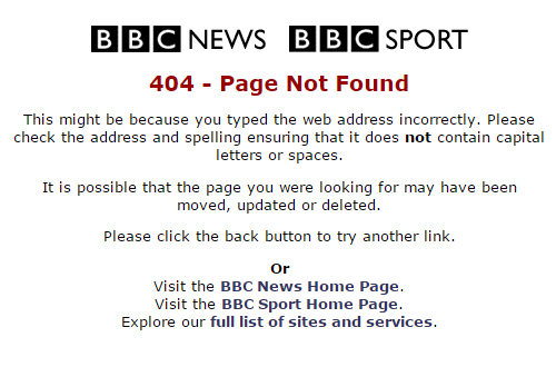 BBC 404 Page