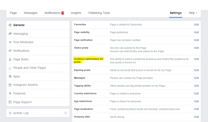 Click FB screenshot Settings