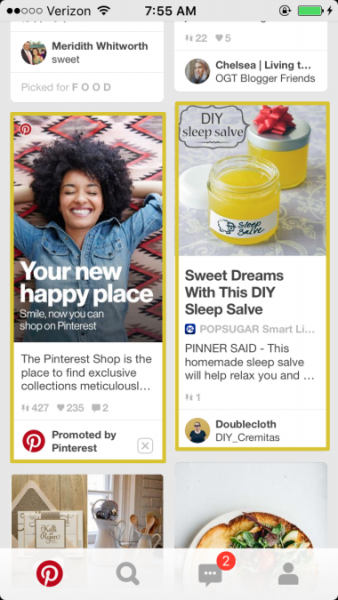 Pinterest promoted pin image