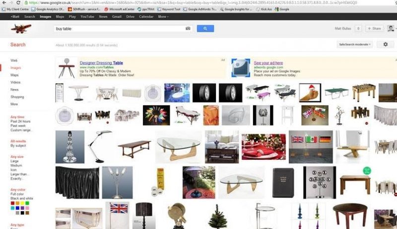 search ads in Google images beta