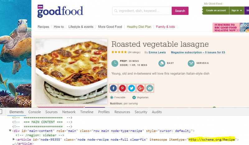 recipe with schema markup