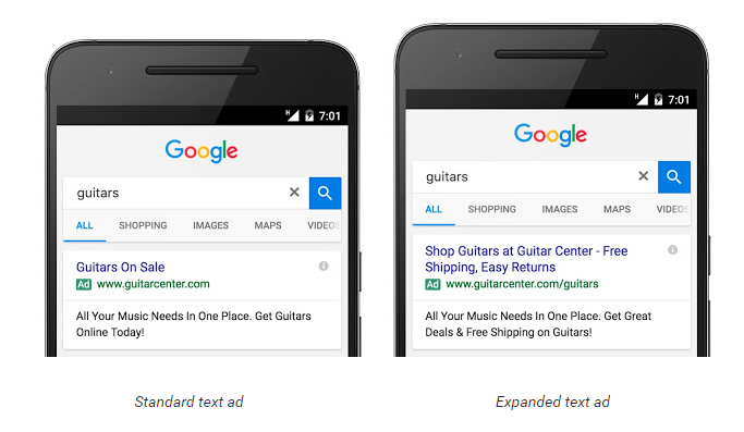 expanded ad text on mobiles - example