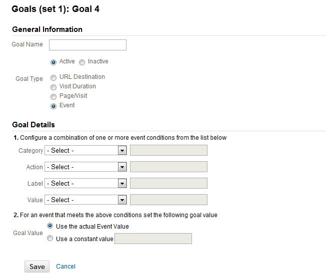 event goal google analytics