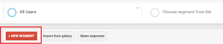 new segment view - google analytics