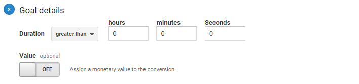 google analytics goal set up templates duration goal variables