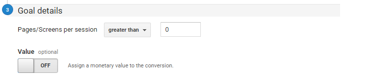 google analytics goal set up templates page session goal variables