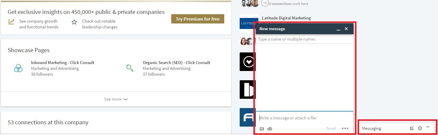 LinkedIn messaging