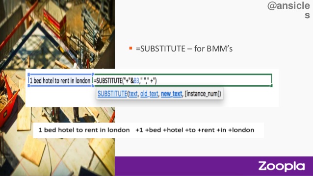 Zoopla Benchmark talk substitute formula image