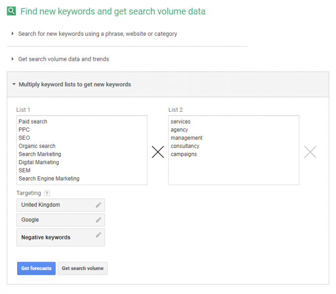 Keyword concatenation