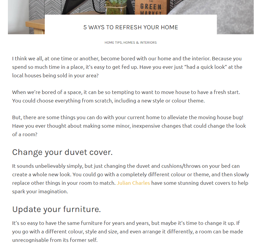 Julian charles example blogger post