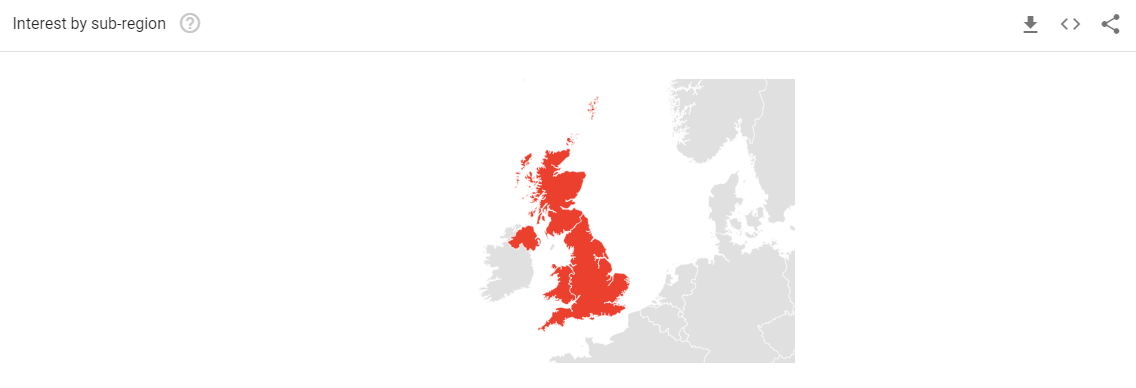 google trends interset by region