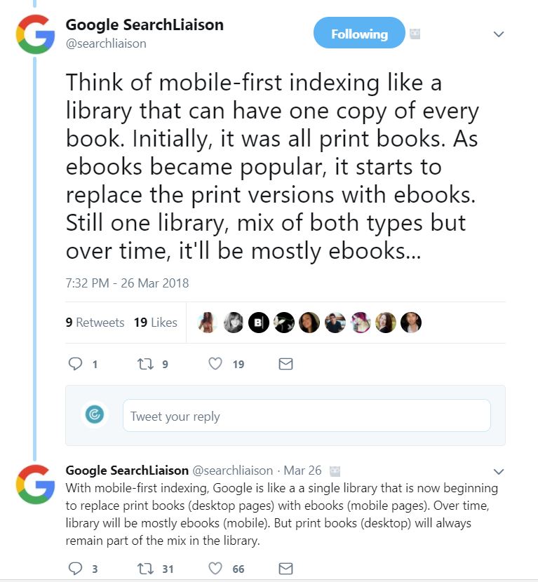 google tweet about mobile first