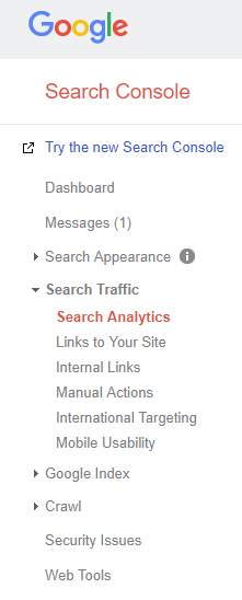 search console search analytics