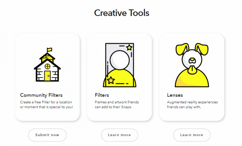 snapchat creative tools menu