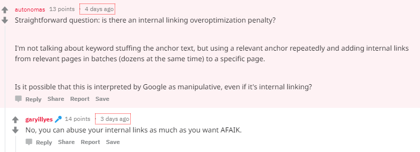 no internal linking penalty