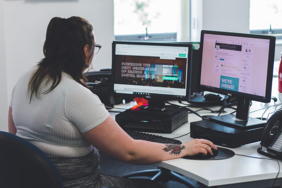 one of our email marketers hard at work