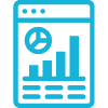 icon of stylised webpage with multiple charts