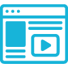 Icon of stylised web page with video player box