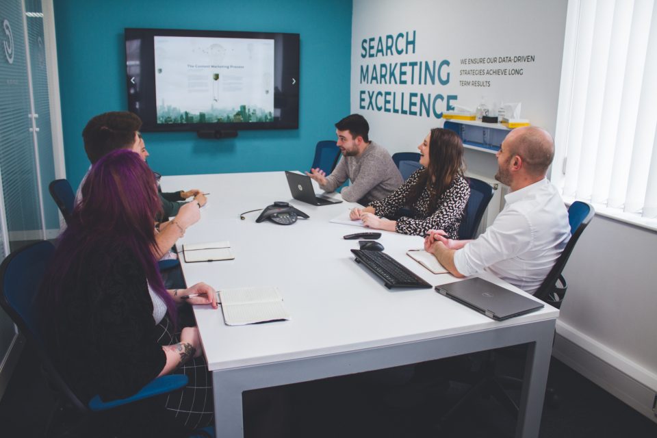 our team interact on a client project