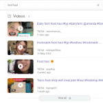 TikTok search results showing TikTok results for "food haul"