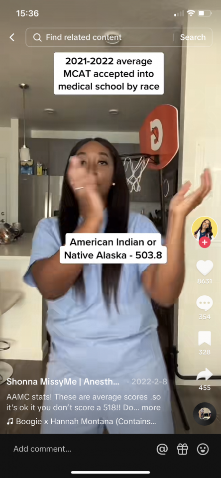 Screenshot showcasing @shonnamissymehd TikTok, as an example of influencer marketing in the health and wellness industry